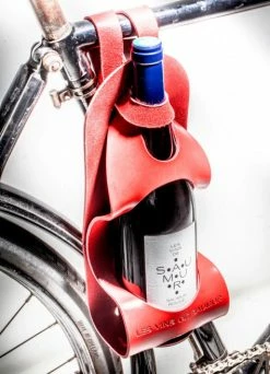 Porte-bouteille Vélo De Vin En Cuir - La Bouclée -VTT Soldes Magasin porte bouteille velo de vin en cuir la bouclee 4