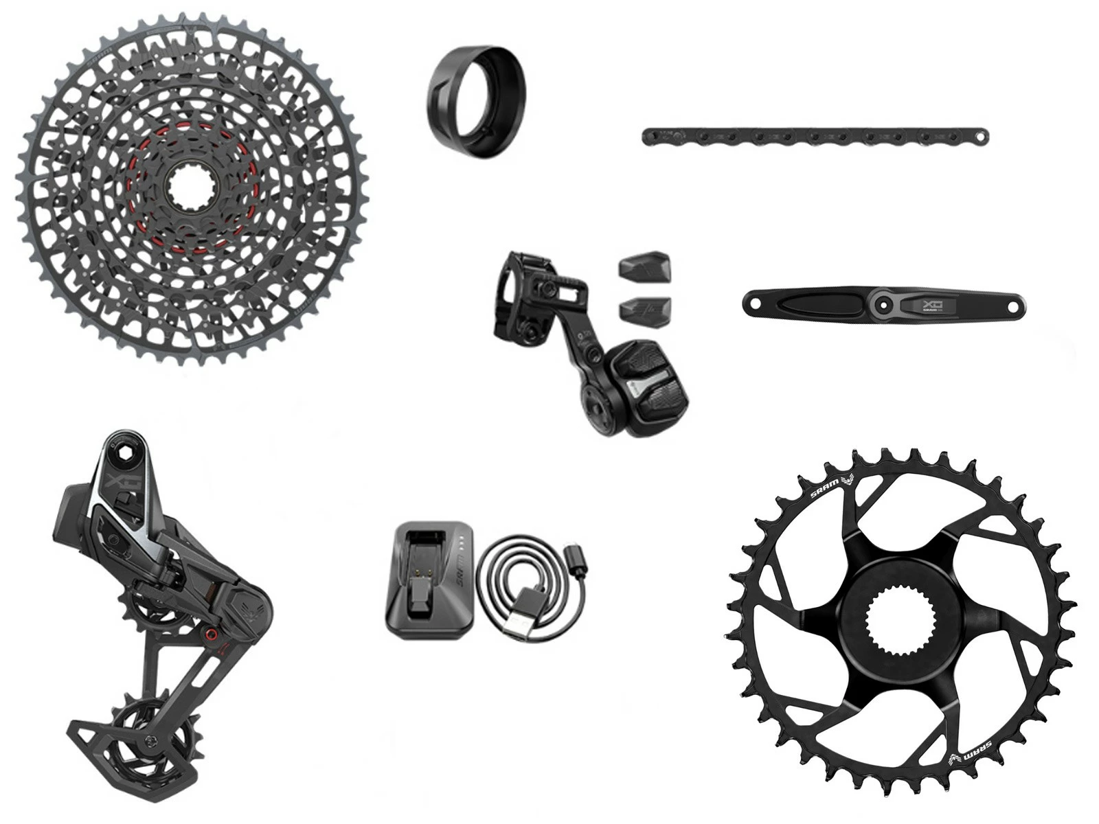 SRAM Groupe Complet X0 T-TYPE Eagle Bosch E-VTT 104 BCD 12v 36 Dents 10-52 3 SRAM Groupe Complet X0 T-TYPE Eagle Bosch E-VTT 104 BCD 12v 36 Dents 10-52